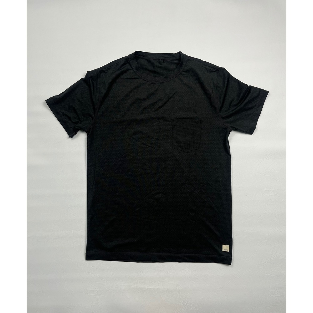 Vuori Tradewind Performance Pocket T-Shirt Mens S Black Short Sleeve Activewear
